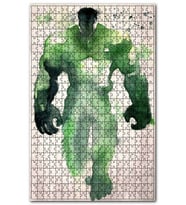 Cakapuzzle Eski Sulu Boya Yeşil Dev Hulk Görseli Puzzle Yapboz MDF (Ahşap) (120 Parça)