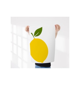Çerçevesiz Poster, Dijital Baskı Sarı Limon Temalı Poster, Ofis, Mutfak Dekorasyon (Çok Renkli)