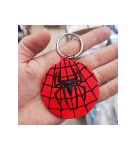 Kırmızı Spider-man Logo Plastik Anahtarlık Çift Taraflı (Çok Renkli)