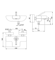 ECA Novita Banyo Bataryası 102102447H (Krom)