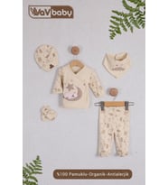 VavBaby Organik Hastane Çıkışı 5’li Uyuyan Ayı- Pembe