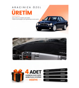 MERCEDES W210 E200 (1995-2002) Uyumlu Torpido Koruma Örtüsü Oto Kılıfı - Siyah