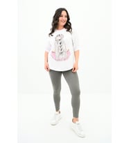 Kadın Büyük Beden Düşük Omuz Oversize T-shirt 1773-1-24 (Beyaz)