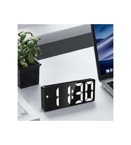 HyMark LED Ekran USB Güç Dijital Aynalı Masa Saati Sıcaklık Alarm Takvim/ADPT