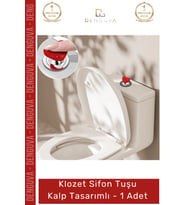 #SifonTuşu Estetik Banyo Aksesuarı Modern Dekoratif Pratik Sifon Klozet Sifon Tuşu Kalp Tasarımlı -