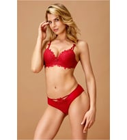 Nurteks Dantel Detaylı Destekli Push-Up Sütyen Takım (Bordo)