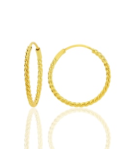 Gümüş altın yaldızlı 20 mm sık burgu halka küpe SGTL12753GOLD