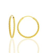 Gümüş altın yaldızlı 20 mm sık burgu halka küpe SGTL12753GOLD