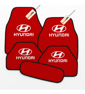Hyundai Logolu 5 Parça Oto Halı Paspas Seti – Aracınıza Uygun, Şık ve Dayanıklı Zemin Koruyucu (Kırmızı)