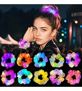 Soft Mi Renk Led Işıklı Lastikli Tokası - 3 Modlu Festival &amp; Parti Tokası