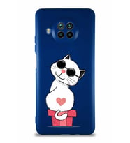 Xiaomi Mi 10T Lite Soft Premier Kapak Coolcat Tasarımlı Silikon Kılıf - Lacivert (Şeffaf)