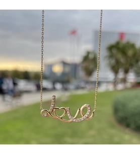 14 Ayar Gold Love Altın Kolye