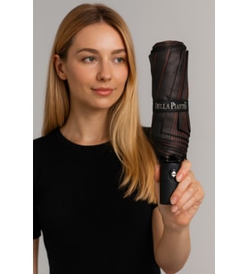 Ekose Desenli Fiber Tel Kılıflı Otomatik Şemsiye, Unisex, Şık ve Kaliteli