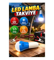 12V Kablolu LED Ampul – Anahtarlı Akü Bağlantılı Aydınlatma