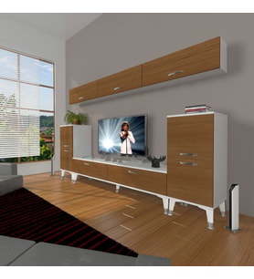 Decoraktiv Eko 9 Slm Std Silver Tv Ünitesi Tv Sehpası (Beyaz - Ceviz)