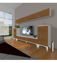 Decoraktiv Eko 9 Slm Std Silver Tv Ünitesi Tv Sehpası (Beyaz - Ceviz)