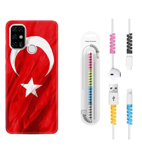 Casper E30 F20 X20 Kılıf Kablo Koruma Spiral Silikon Şanlı Türk Bayrağı 4 1401