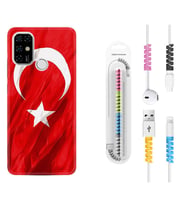 Casper E30 F20 X20 Kılıf Kablo Koruma Spiral Silikon Şanlı Türk Bayrağı 4 1401