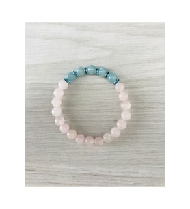 MK TASARIM Gerçek Pembe Kuvars, Mavi Kuvars Bileklik MK100158