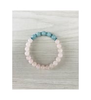 MK TASARIM Gerçek Pembe Kuvars, Mavi Kuvars Bileklik MK100158