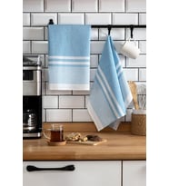 2'li Mutfak Kurulama Bezi,%100 Pamuk yüksek su emici, Beslenme örtüsü, Çok amaçlı servis peçetesi 45x60cm (Mavi)