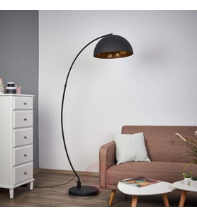 RİOLİGHT RETRO METAL LAMBADER KÖŞE LAMBASI ŞAPKA ÇAPI: 40CM (Siyah)