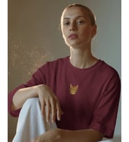 Kadın Bengal Kedisi Baskılı Oversize Tişört – Minimal Bengal Cat Tasarım