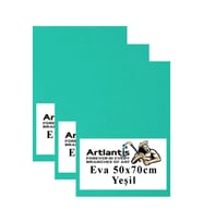Yeşil Eva 50x70 cm 3 Adet Eva Süngeri Okul Kreş Anasınıfı Elişi Etkinlikleri