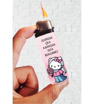 Renkli Hello Kitty baskılı gazlı klasik çakmak, şık ve kullanışlı tasarım