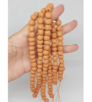 Kahverengi Mat Seramik Boncuk Dizi 8-9mm/30cm (54182)