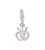 Nur Silver Taçlı Kalp Gümüş Charm NUR-BL01374