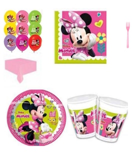 Minnie Happy  Doğum Günü Süsleri Masa Seti Parti Seti Ekonomik Set 8 Kişilik-