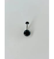 Siyah Taşlı Göbek Piercing - Pg0021