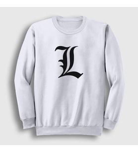 Presmono Unisex Beyaz Logo L Anime Death Note Sweatshirt 129728tt (Beyaz)