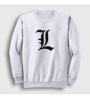 Presmono Unisex Beyaz Logo L Anime Death Note Sweatshirt 129728tt (Beyaz)