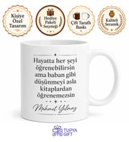 Babalık Dersleri Yazılı Kupa Bardak Babalar Günü Özel Hediye Baskılı
