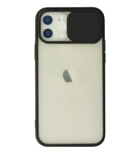 Newface Apple iPhone 12 Kılıf Palm Buzlu Kamera Sürgülü Silikon - Siyah