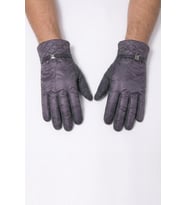 Erkek Kapitone Desenli Kışlık Eldiven - Metal Toka Detaylı Şık Tasarım-8154 (Gri)