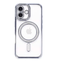 İphone 16 Plus Kılıf Joke Simli Magneticsafe Kılıf - Mavi