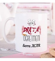 Kişiye Özel Drama Öğretmeni Kupa Bardak HA08 (Beyaz - Beyaz)