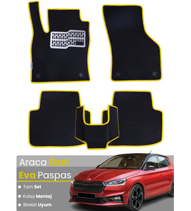 SKODA FABİA 4 (2021-2025) Uyumlu EVA Paspas Tam Set–Oto Paspas,Araca Özel,Kolay Montaj