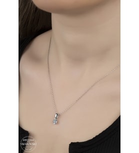 Union Swarovski Zirconia Kadın Tektaş Gümüş Kolye