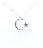 Taşsız Ayyıldız Gümüş Kolye