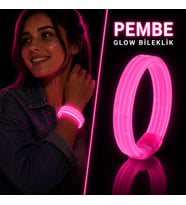 Pembe Kalın Glow Bileklik – Kırılarak Yanan Parti ve Festival Bilekliği