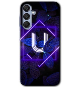 Galaxy A35 Kılıf HD Desen Baskılı Kılıf - Dark Neon Yaprak U Harfi