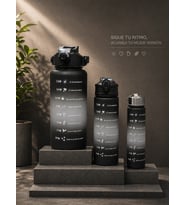 3'lü Motivasyonel Matara Seti (2L - 900ml - 500ml) - Tritan Pipetli Sporcu Su Şişesi BPA FREE