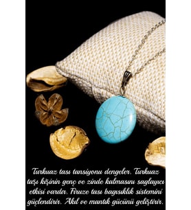 Sertifikalı Xl Turkuaz Taşı Kolye (aaa+ Kalite) (Çok Renkli)