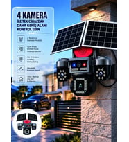 SIM Kart Destekli 4 Kameralı Akıllı Dış Mekan Güvenlik Kamerası