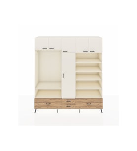 Hyperion Dolap 18 Raflı 4 Çekmeceli Tek Askılı 220x44x243 Aytaşı-Aytaşı/Çam