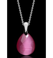 Sertifikalı Fasetli Pembe Akik Taşı Kolye - Aaa Kalite (Çok Renkli)